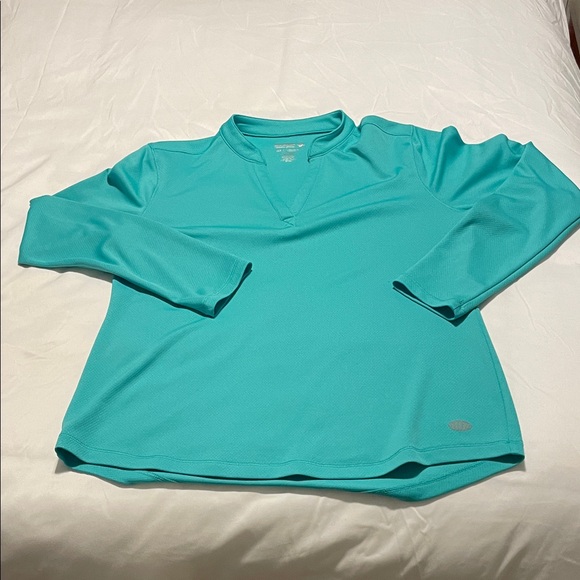 Equipment Teal V-Neck Top - Picture 2 of 6